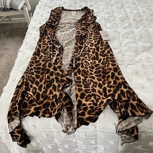 Zadie B’s. Size medium. Leopard long vest.